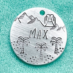 Beach Dog Tag, Adventure Dog Tag, Palm Tree Dog Tags, Ocean Dog Tag, Custom Dog tags, Dog Tags, Pet ID Tag, Dog Tags for Dogs, Pet Tags