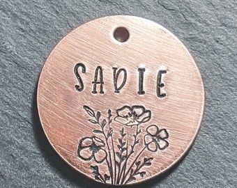 Floral Dog Tag, Flower Dog Tag, Dog Tags, Pet ID Tags, Custom Dog Tags, Pet ID Tags, Dog Tag for Dogs, Dog Gifts, For Dogs, Cat Tags, Pet ID