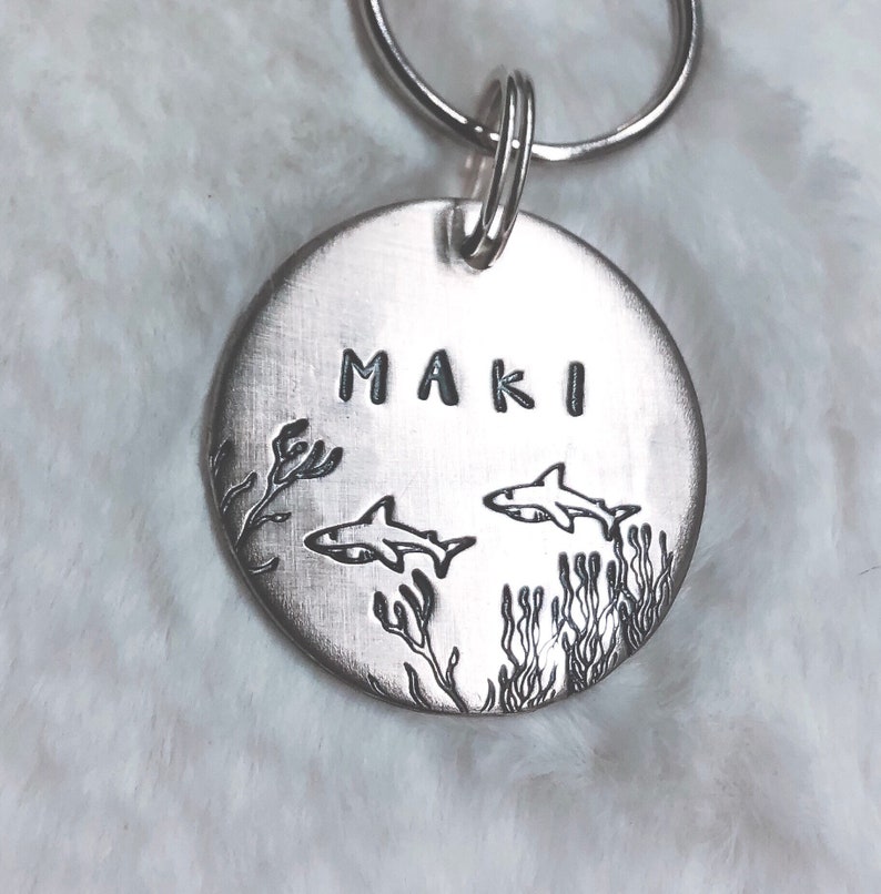 Shark Dog Tag : Custom dog tags, for pets, Personalized dog tags, Dog Tags, Pet ID Tag, Dog Tags for Dogs, Dog Name Tags, Pet Tags, cat tag image 1