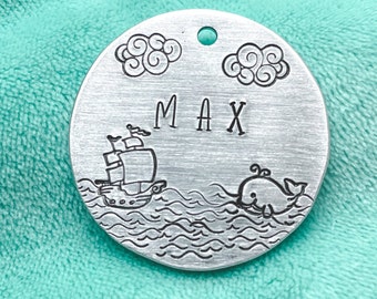 Sea Dog Tag, Pirate Dog Tag, Whale Dog Tags, Ocean Dog Tag, Custom Dog tags, Dog Tags, Pet ID Tag, Dog Tags for Dogs, Pet Tags
