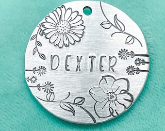 Garden Dog Tag, Flower Dog Tags, Dog Tags, Pet ID Tags, Custom Dog Tags, Pet ID Tags, Dog Tag for Dogs, For Dogs, Cat Tags, Floral Dog Tags