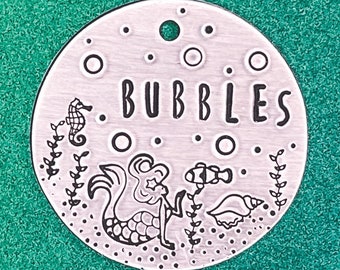 Custom Dog tags, Ocean Dog Tag, Summer Dog Tags, Pet Dog Tag, Mermaid Dog Tag, Dog Tags, Pet ID Tag, Personalized Dog Tag, Pet Tags, Pet id