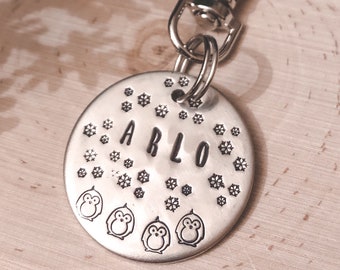 Penguin Dog Tag, Dog Tags, Winter Dog Tags, Christmas Dog Tags, Dog Gifts, Custom Dog Tags, Pet ID Tags, Pet tags, Dog Tags for Dogs