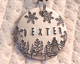 Snowflake Dog Tag : Dog Tags, Winter Dog Tags, Christmas Dog Tags, Dog Gifts, Custom Dog Tags, Pet ID Tags, Cat Tags, Dog ID Tags