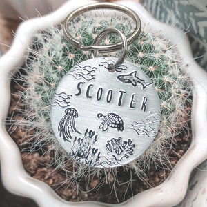 Personalized Dog Tag, Ocean Dog Tag, Summer Dog Tag, Custom Dog Tag, Dog Tags, Dog ID Tag, Shark Dog Tag, Turtle Dog Tag, Sea Life Dog Tag