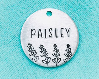 Flower Dog Tag, Flowers, Dog Tags, Pet ID Tags, Custom Dog Tags, Pet ID Tags, Dog Tag for Dogs, For Dogs, Cat Tags, Floral Pet Tag, Floral