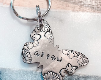 Butterfly Dog Tag, Dog Tags, Floral Dog Tags, Butterflies, Summer Dog Tags, Spring Dog Tags, Dog Tags for Dogs, Pet ID Tags, Pet Tags, Gifts