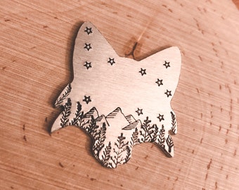 Etiqueta para cães Fox, Etiqueta para cães da floresta, Etiqueta para cães de aventura, Etiqueta para cães no deserto, Etiquetas para cães, Etiquetas de identificação para animais de estimação, Etiquetas para cães personalizadas, Etiquetas para identificação de animais de estimação, Etiqueta para cães para cães