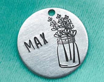 Flower Dog Tag, Dog Tags, Floral Dog Tags, Pet ID Tags, Cat Tags, Flowers, Nature, Dog Name Tags, Pet Tags, Nature Dog Tags, Metal Dog Tags