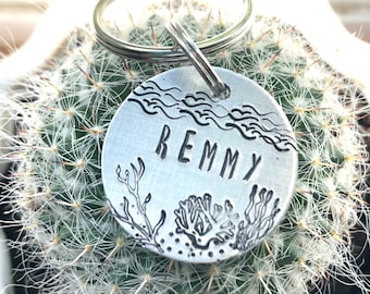 Coral Reef : Custom, Hand Crafted, Personalized, Hand stamped,Metal,Dog Tag,Pet ID Tag, Dog Tags for Dogs, Dog Name Tags, Pet Tag