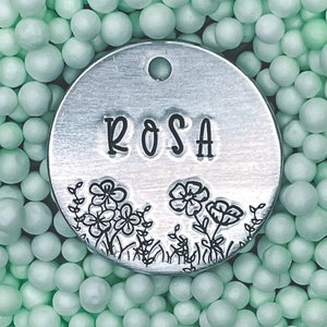 Etiqueta floral para perros, Etiqueta para perros de flores, Etiquetas para perros, Etiquetas de identificación para mascotas, Etiquetas de perro personalizadas, Etiquetas de identificación para mascotas, Etiqueta para perros, Regalos para perros, Etiquetas para gatos, Identificación para mascotas