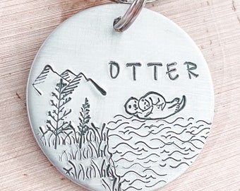 Otter Dog Tag, Otters, Dog Tags, Adventure Dog Tag, Wilderness Dog Tag, Custom Dog Tag, Personalized Dog Tag, Dog Tag for Dogs, Dog ID Tags