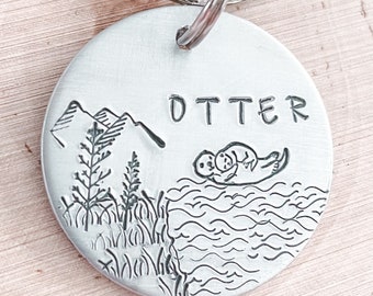 Etiqueta para cães lontra, lontras, etiquetas para cães, etiqueta para cães de aventura, etiqueta para cães no deserto, etiqueta para cães personalizada, etiqueta para cães personalizada, etiqueta para cães, etiquetas de identificação para cães
