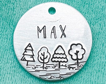 Tree Dog Tag, Dog Tags, Nature Dog Tags, Pet ID Tags, Custom Dog Tags, Pet ID Tags, Dog Tag for Dogs, Dog Gifts, Cat Tags, Cartoon Dog Tags