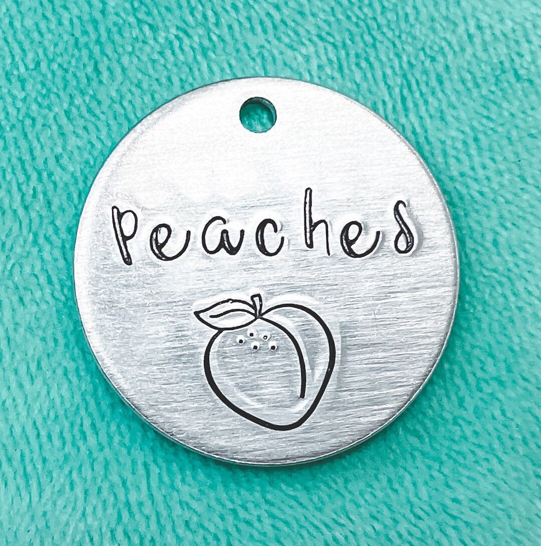 Dog Tags, Peach Dog Tag, Pet ID Tags, Custom Dog Tags, Pet ID Tags, Dog