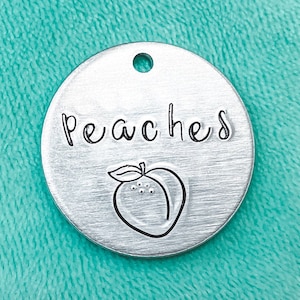 Dog Tags, Peach Dog Tag, Pet ID Tags, Custom Dog Tags, Pet ID Tags, Dog Tag for Dogs, Dog ID Tags, Dog Gifts, For Dogs, Cat Tags, Peaches