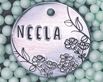 Floral Dog Tag, Flower Dog Tag, Dog Tags, Pet ID Tags, Custom Dog Tags, Pet ID Tags, Dog Tag voor honden, Hond Geschenken, Voor Honden, Cat Tags, Pet ID