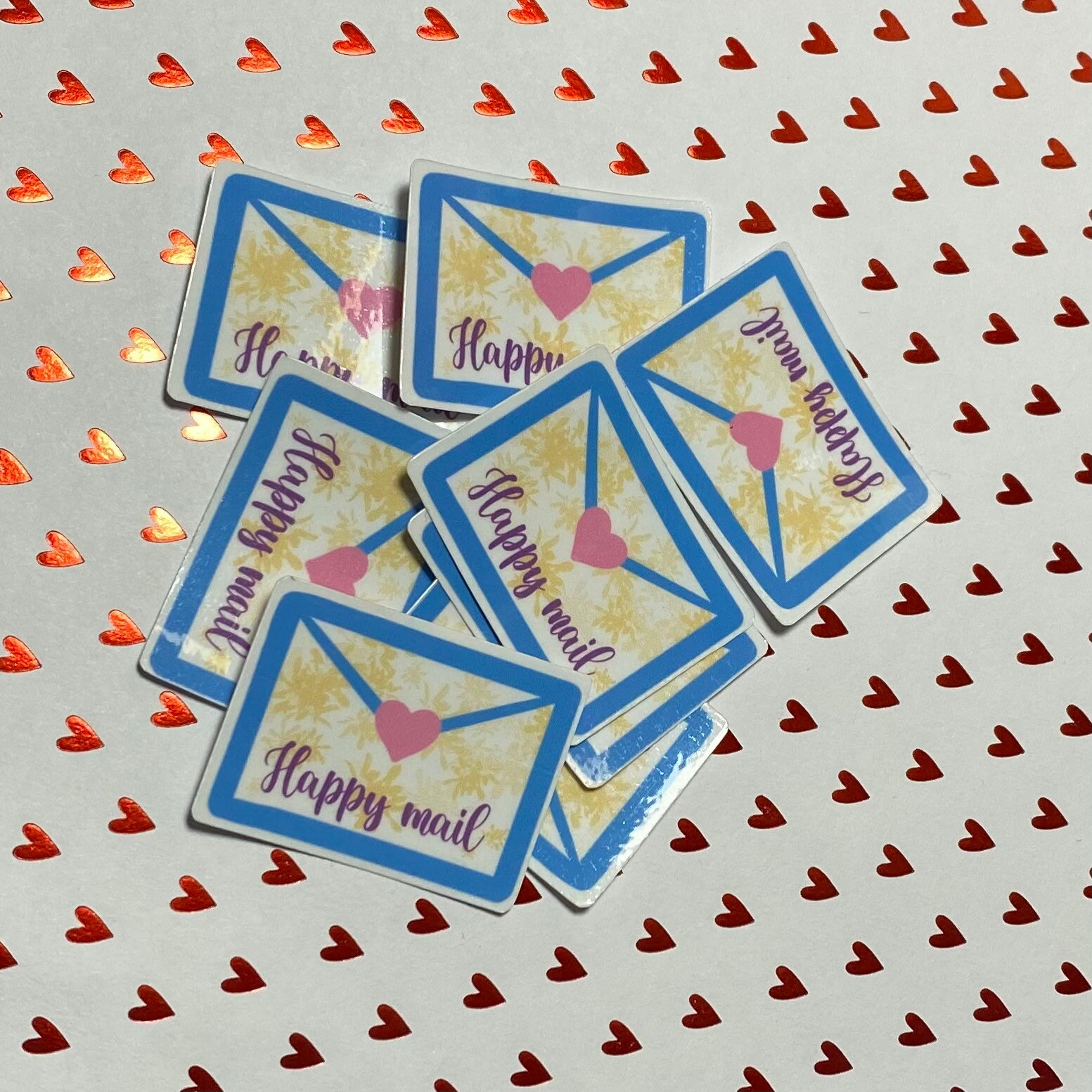 small business shipping sticker - happy mail envelope