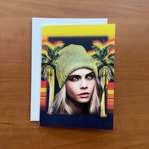 Tropicara - Impressão de colagem surrealista inspirada no vintage - Cartão de felicitações