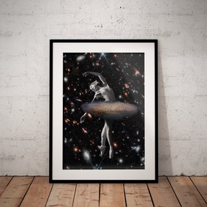È nata una stella: stampa collage surrealista di ispirazione vintage