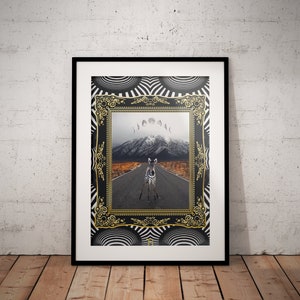 Zebra Phase - Vintage Inspired Surrealist Collage Print