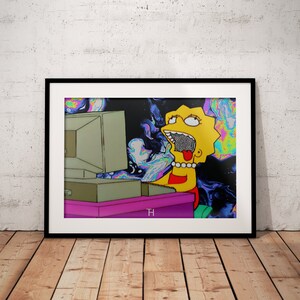 Lisa Simpson WFH - Vintage Inspired Surrealist Collage Print