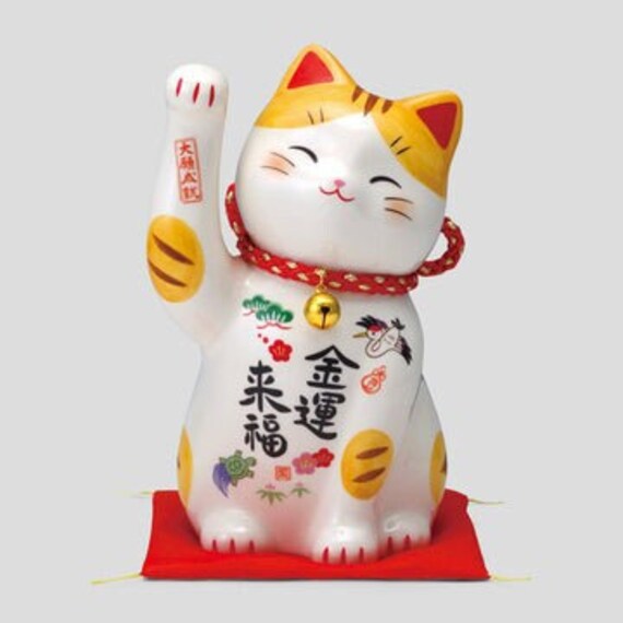 Objet porte-bonheur japonais / Maneki-Neko Chat porte-bonheur qui