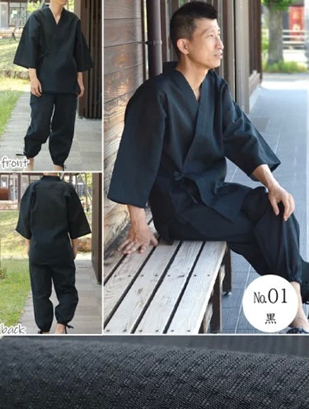 Samue Japonés Para Hombre (kimono De Verano) Jinbei