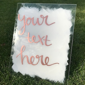 Handlettered Acrylic Sign, home decor, wedding sign, personalized, custom, 11x14 inches, decor, quote, room sign, acrylic