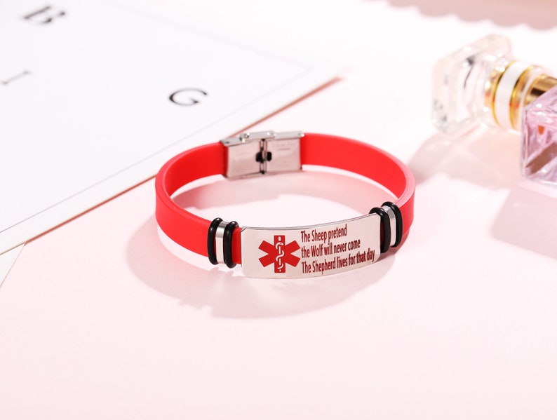 Custom Engraving Medical Alert Bracelet Emergency ID Bracelet Etsy