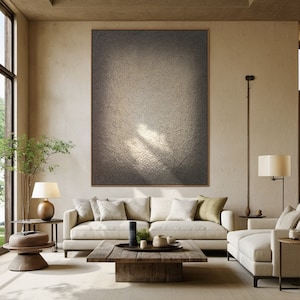 Large Black Brown Textured Wall Art,Wabi Sabi Abstract Wall Art,Beige Abstract Painting,Primitive Modern Painting Canvas,Neutral Wall Decor