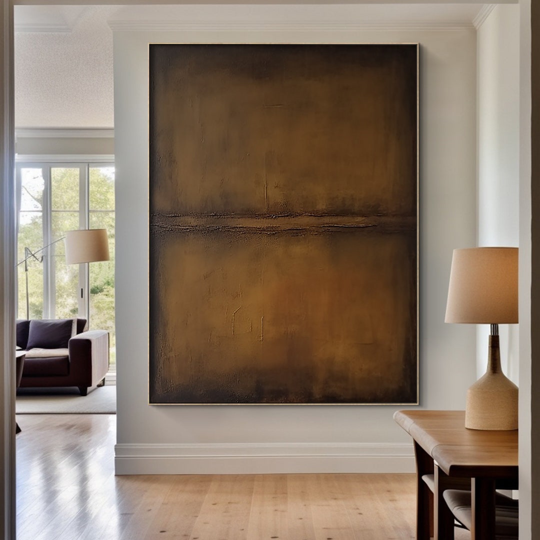 Large Black & Brown Textured Wall Art: Wabi Sabi Abstract Painting - Etsy