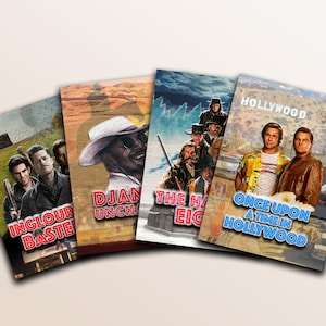 4 sztuki - Quentin Tarantino - Seria plakatów filmowych - Bękarty wojny - Django Unchained - Hateful8 - Once Upon a Time - *Pobieranie cyfrowe*