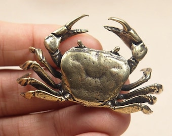 Handmade Crab Ornament Crafts Vintage Copper Miniature Display.Figurines Handmade Crab Ornament Crafts Vintage Copper Miniature Display.Figurines
