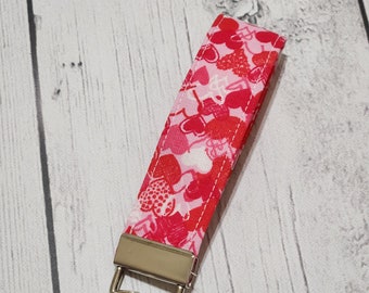 Small Heart Print Keyfob/Keychain Wristlet backpack and/or Luggage