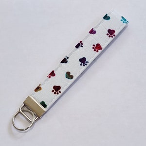 Colorful Paw Print Keyfob/Keychain Wristlet