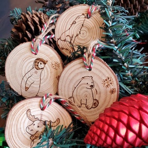Arctic Series Wood Slice Christmas Ornament