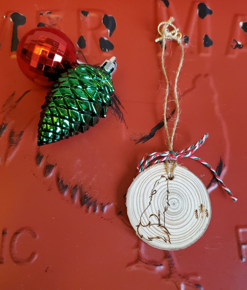 Arctic Series Wood Slice Christmas Ornament