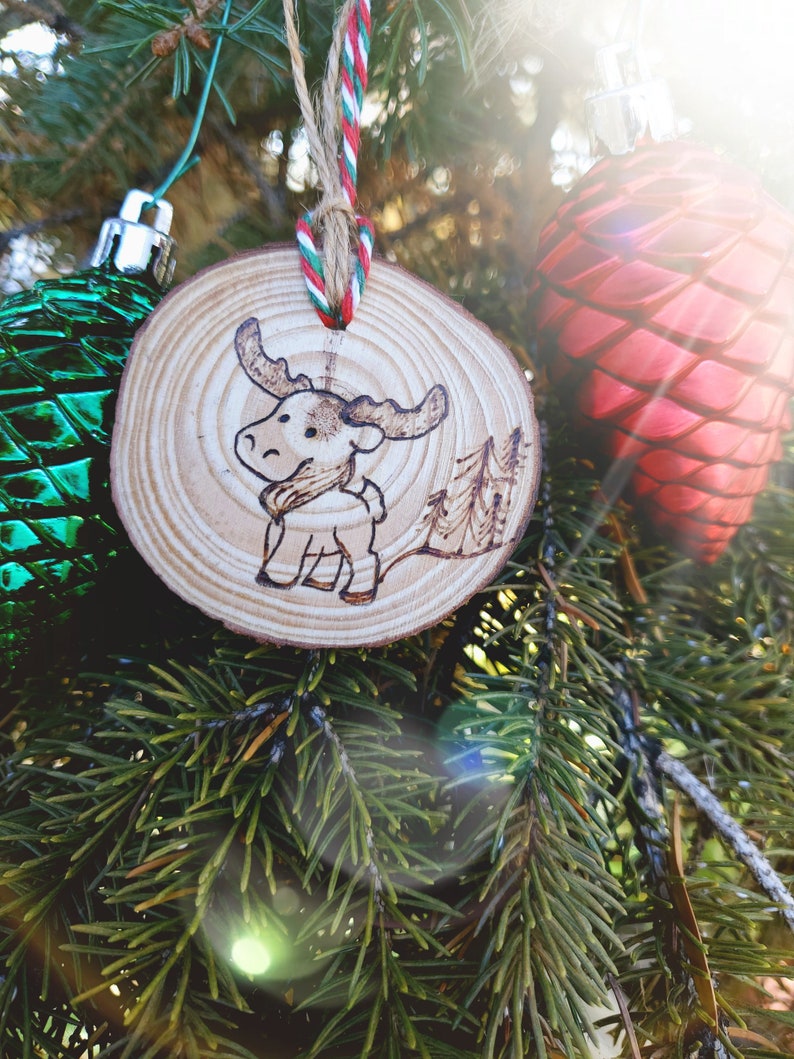 Arctic Series Wood Slice Christmas Ornament