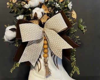 Western Farmhouse Cowboy Boot Décor &quot;Where the Cotton Grows&quot;
