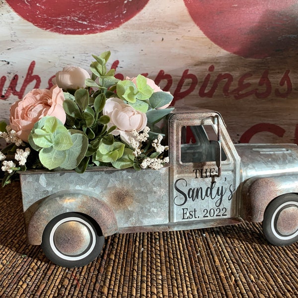 Personalized Rustic Farmhouse Table Top Truck - Wedding Centerpiece or Perfect Gift!