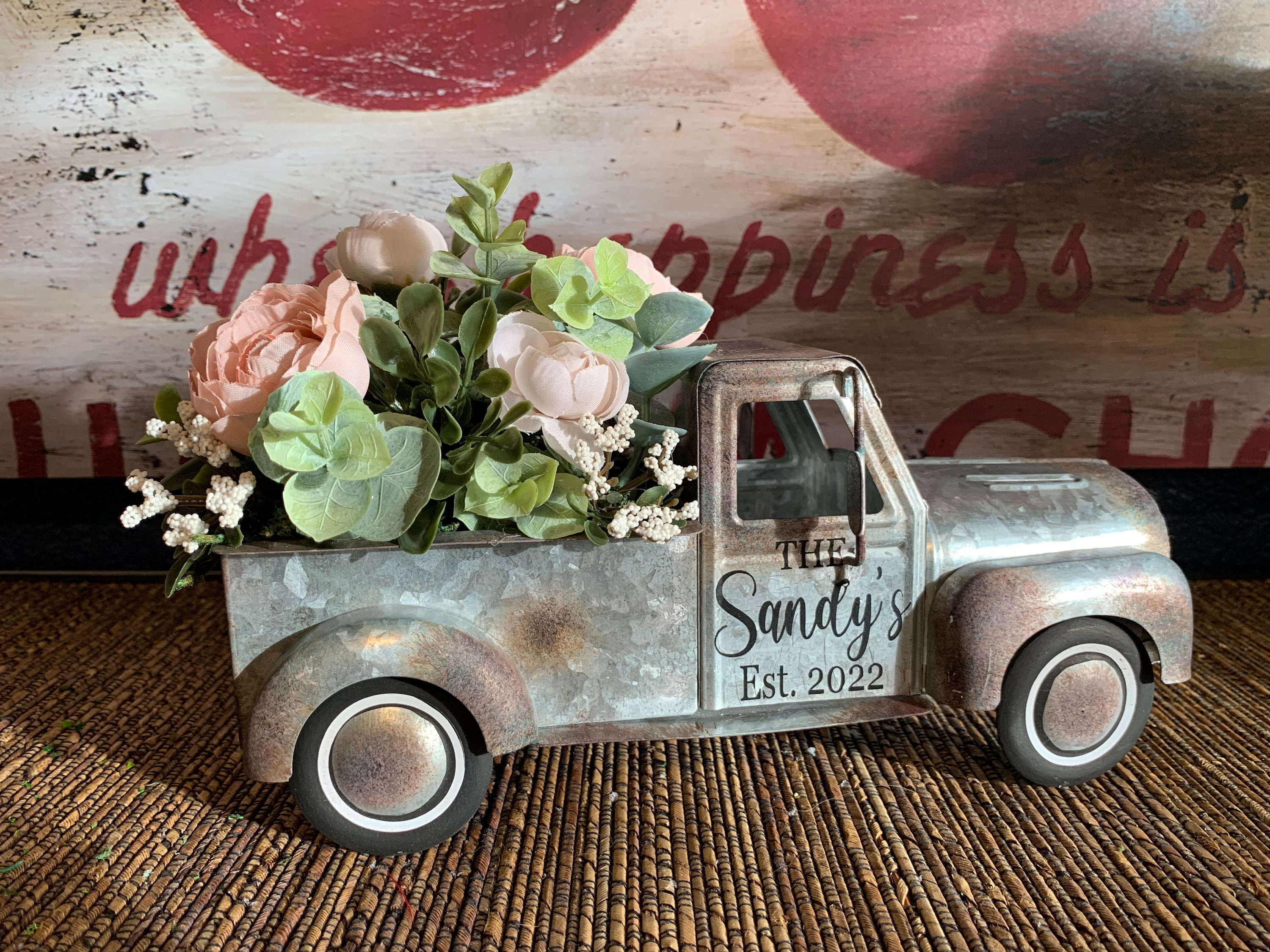 Personalized Rustic Farmhouse Table Top Truck - Wedding Centerpiece or Perfect Gift!