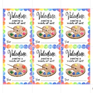 Printable Valentine Cards Instant Digital Download, Artist Valentines ...