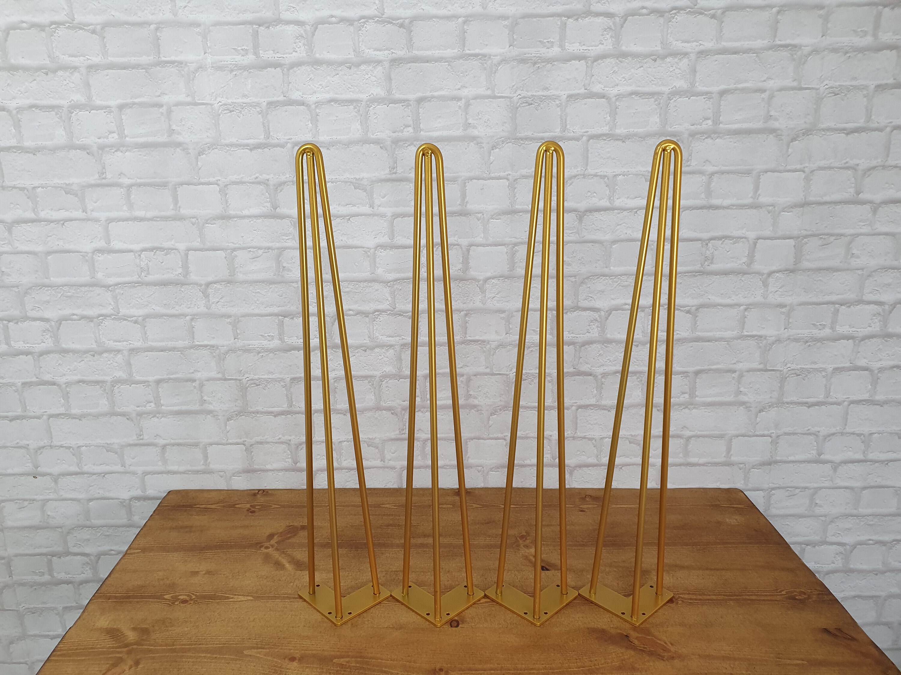3 prong gold hairpin legs set of 2 Etsy