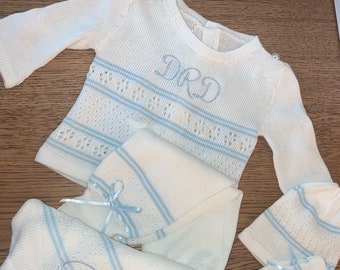 Baby boy newborn set/ Hospital outfit for newborn / Knitted baby clothes/ Newborn knitted outfit