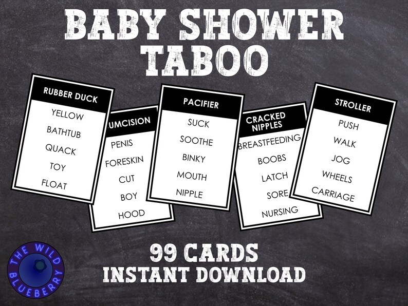 Baby Shower Taboo Baby Shower Game for Adults Gender Reveal Coed Shower