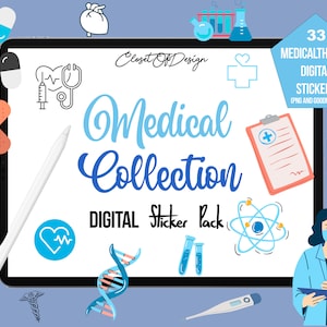 Medical Digital Stickers, Downloadable Stickers, For Study, Student, For Notes, GoodNotes, Planner, Journal, Notability, Pack, PNG