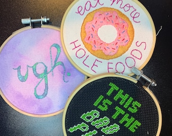 Mini bordados & cross-stitches - personalizado o como se muestra en la imagen