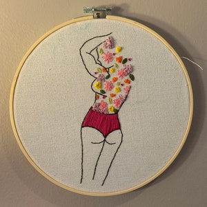 Body Silhouette with Flowers - Custom, made to order