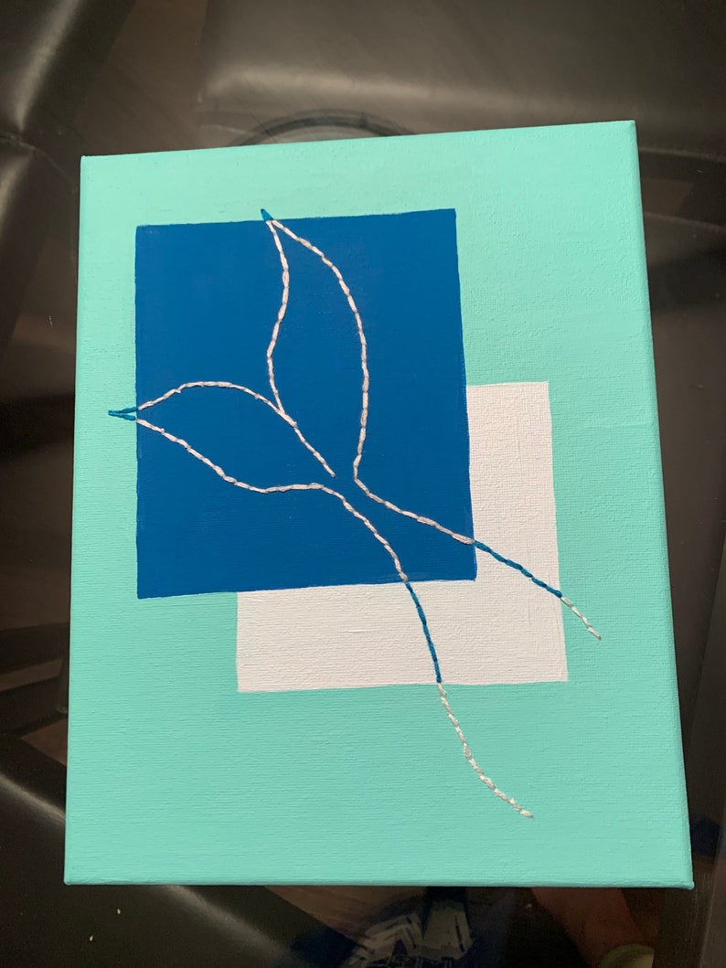 CUSTOM Embroidery Line Art on Canvas Etsy